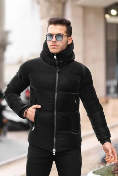 Geaca barbati de iarna imblanita neagra 12322 57-3